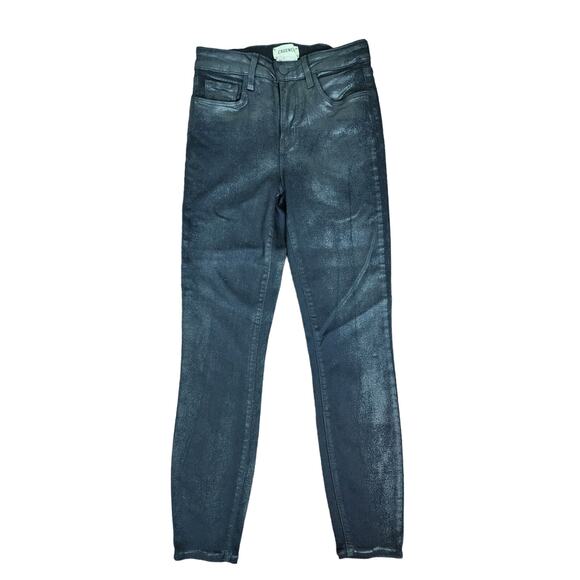L'AGENCE Margot Black Coated High Rise Jeans, Size 24 - Picture 6 of 11